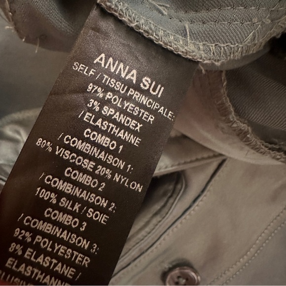 Anna Sui- NWOT Teal Silk, Sequin and Velvet Cargo Pants - Picture 4 of 5